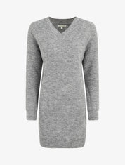 Robe pull à col en V - Gris - 5