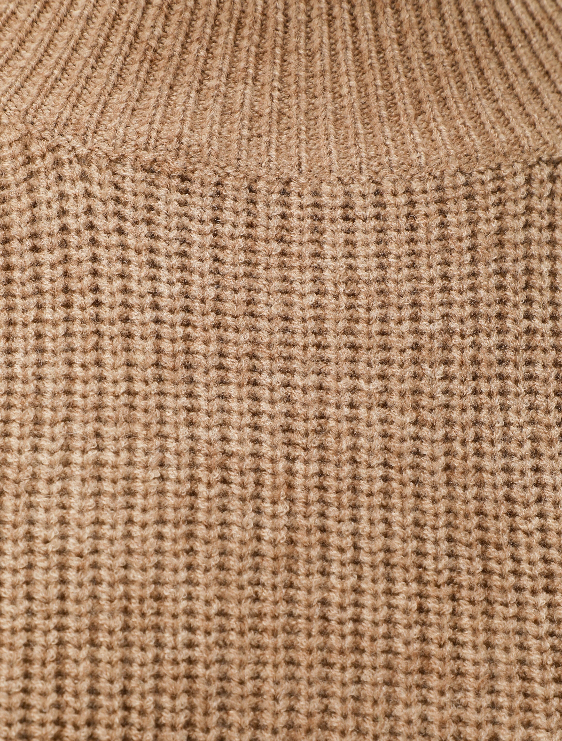Robe pull à manches boutonnées - Camel - 3