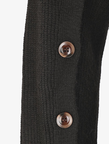 Robe pull à manches boutonnées - Noir - 4