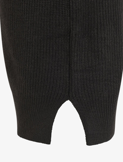 Robe pull à manches boutonnées - Noir - 5