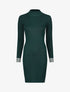 Robe pull à col montant et motifs grec - Vert - 1