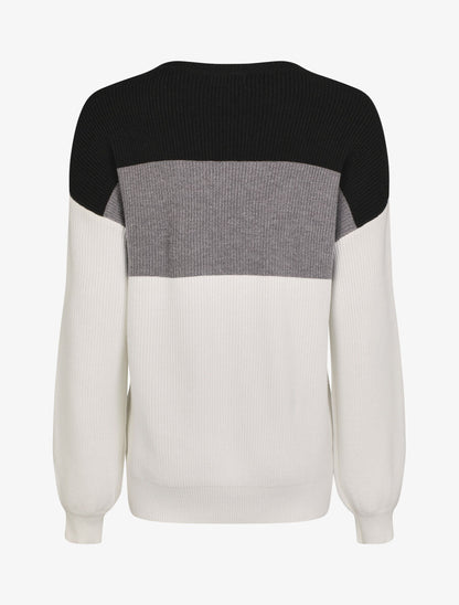 Pull oversize grandes rayures - Noir/blanc - 2