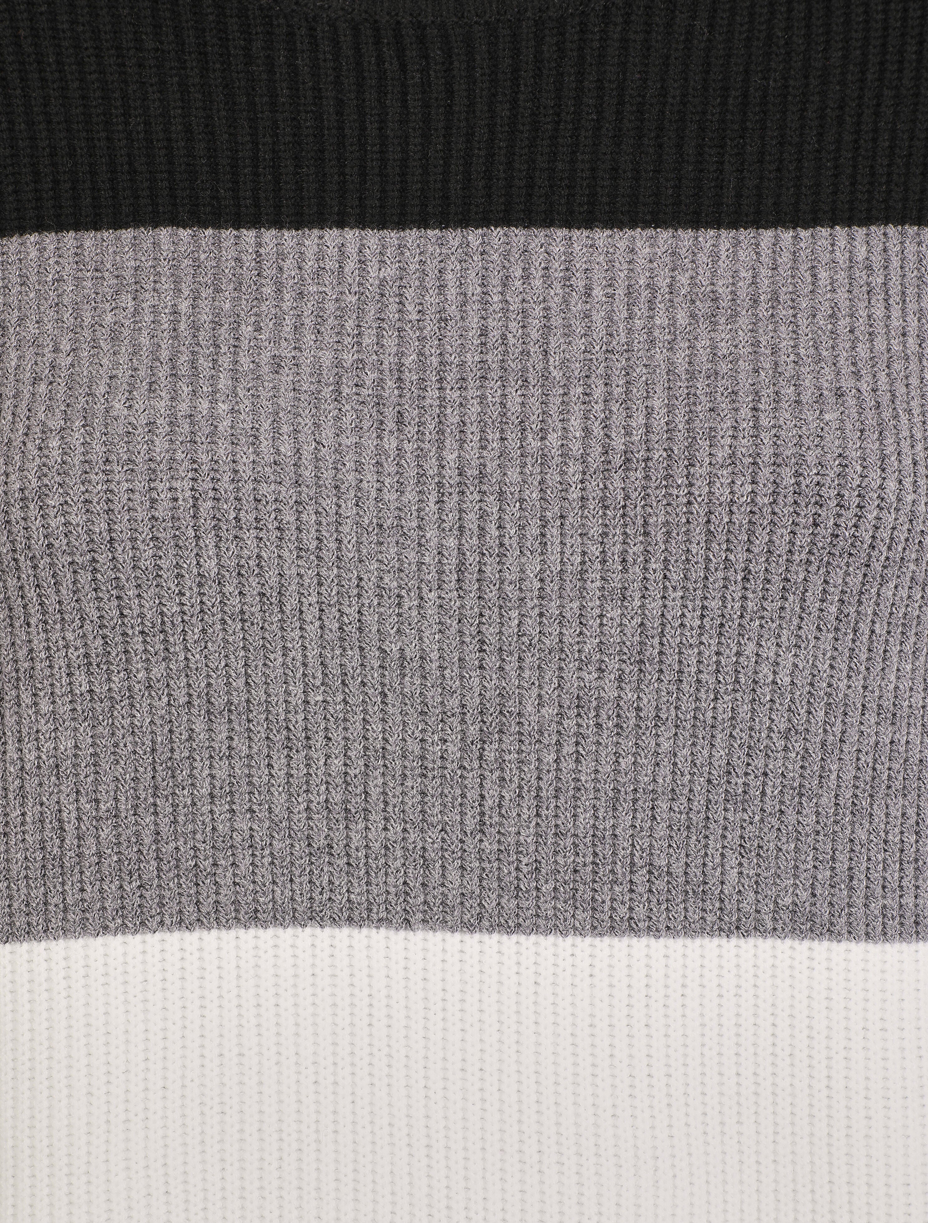 Pull oversize grandes rayures - Noir/blanc - 3
