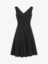 Robe patineuse unie à col V - Noir - 1