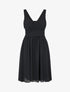 Robe unie col cache-coeur plissé - Noir - 5