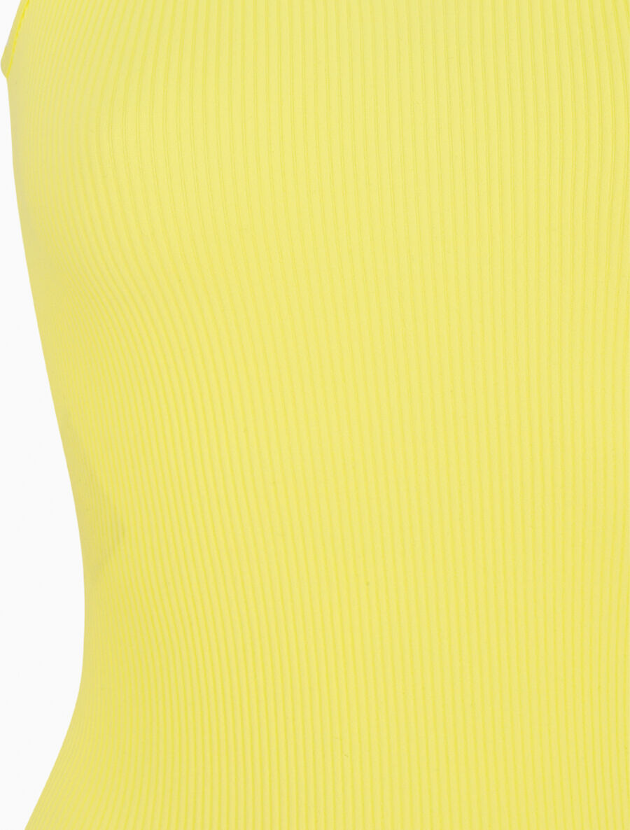 Body uni côtelé - Jaune fluo - 3
