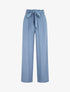Pantalon droit uni taille haute élastiquée - Bleu - 1