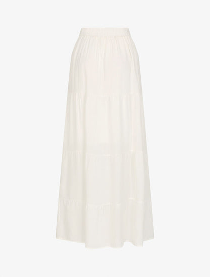Jupe longue à taille élastiquée - Blanc - 2