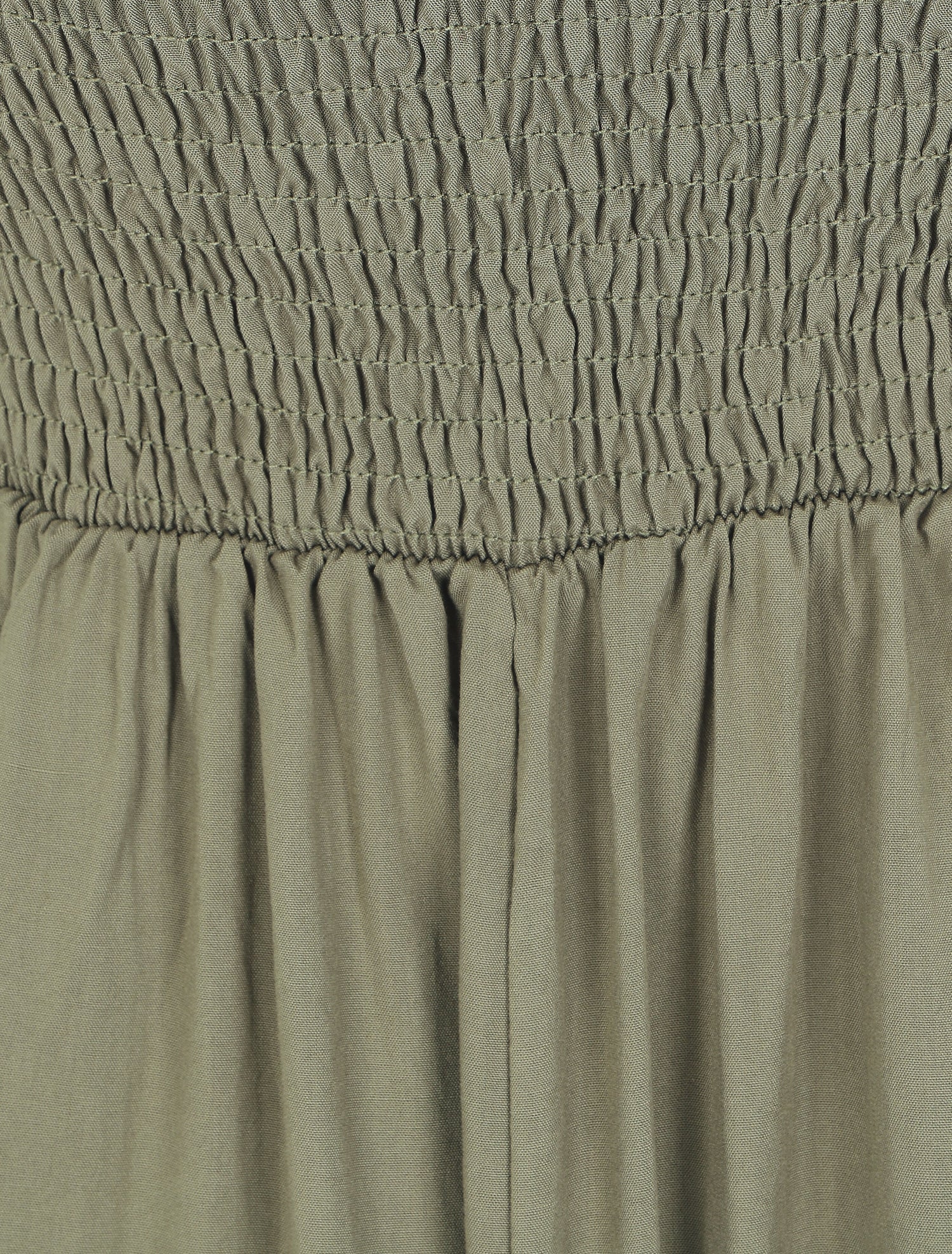 Robe longue à bretelles et col en dentelle - Kaki - 3