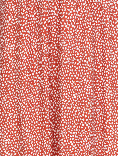 Robe longue à bretelles imprimé tulipe - Brique - 4