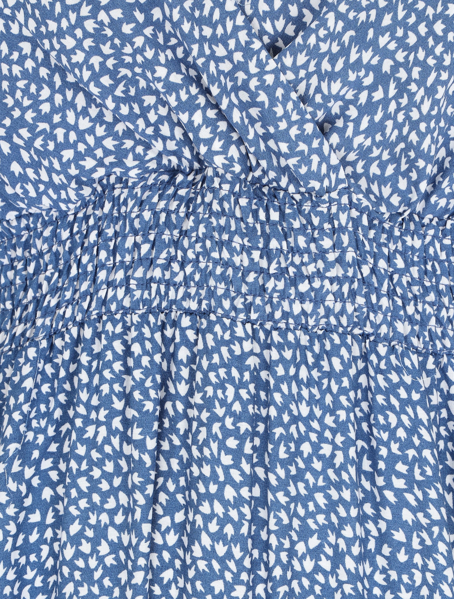 Robe longue à bretelles imprimé tulipe - Bleu - 4
