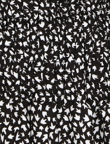 Robe longue à bretelles imprimé tulipe - Noir - 3