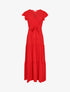 Robe longue unie manches courtes - Rouge - 5