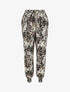 Pantalon style jogging imprimé végétal - Noir - 5