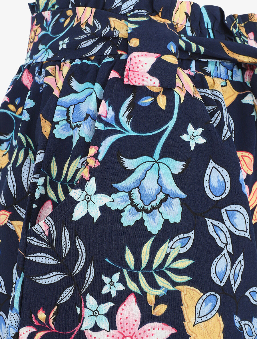 Short taille haute imprimé fleurs d&