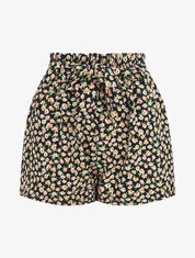 Short taille haute imprimé fleurs - Noir - 1