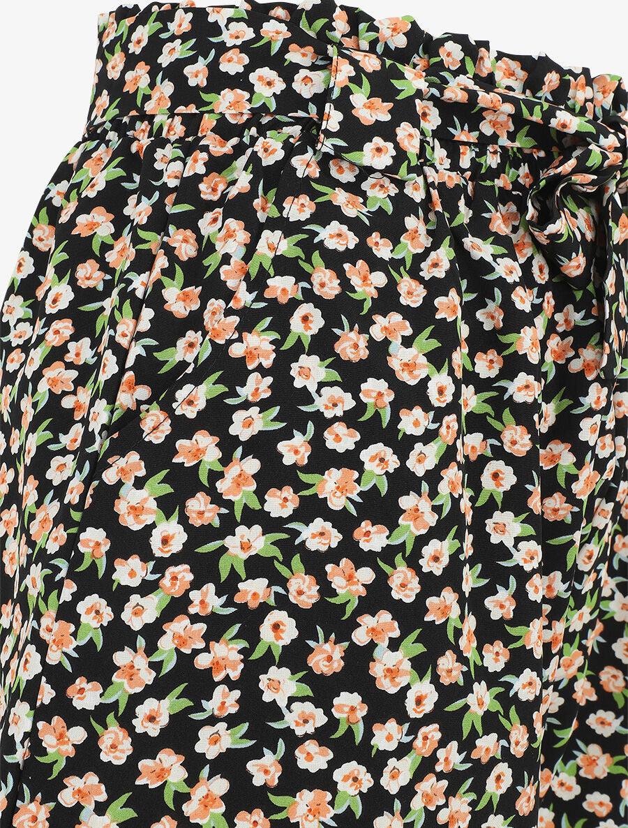 Short taille haute imprimé fleurs - Noir - 3