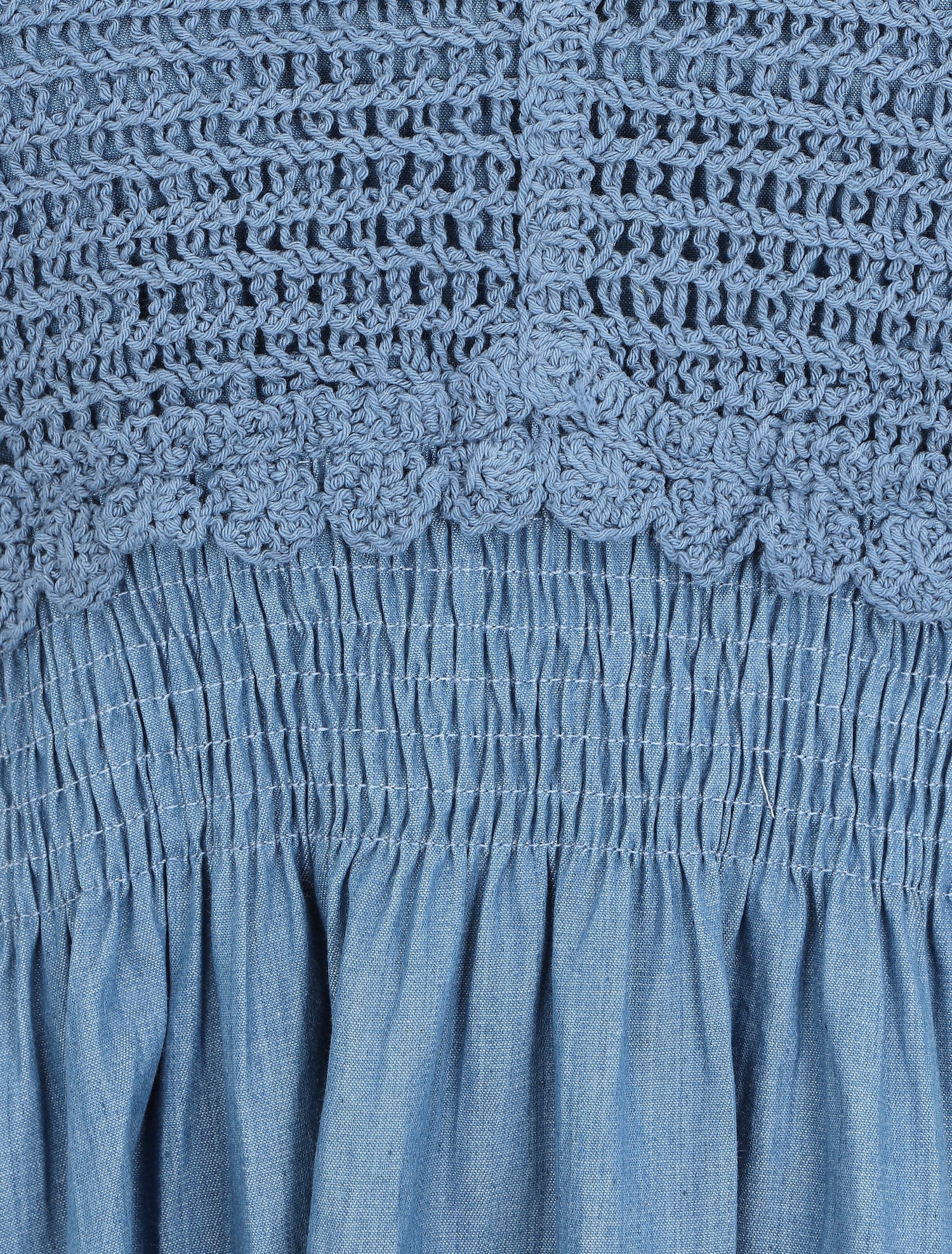 Robe effet jean à buste crochet - Bleu foncé - 3
