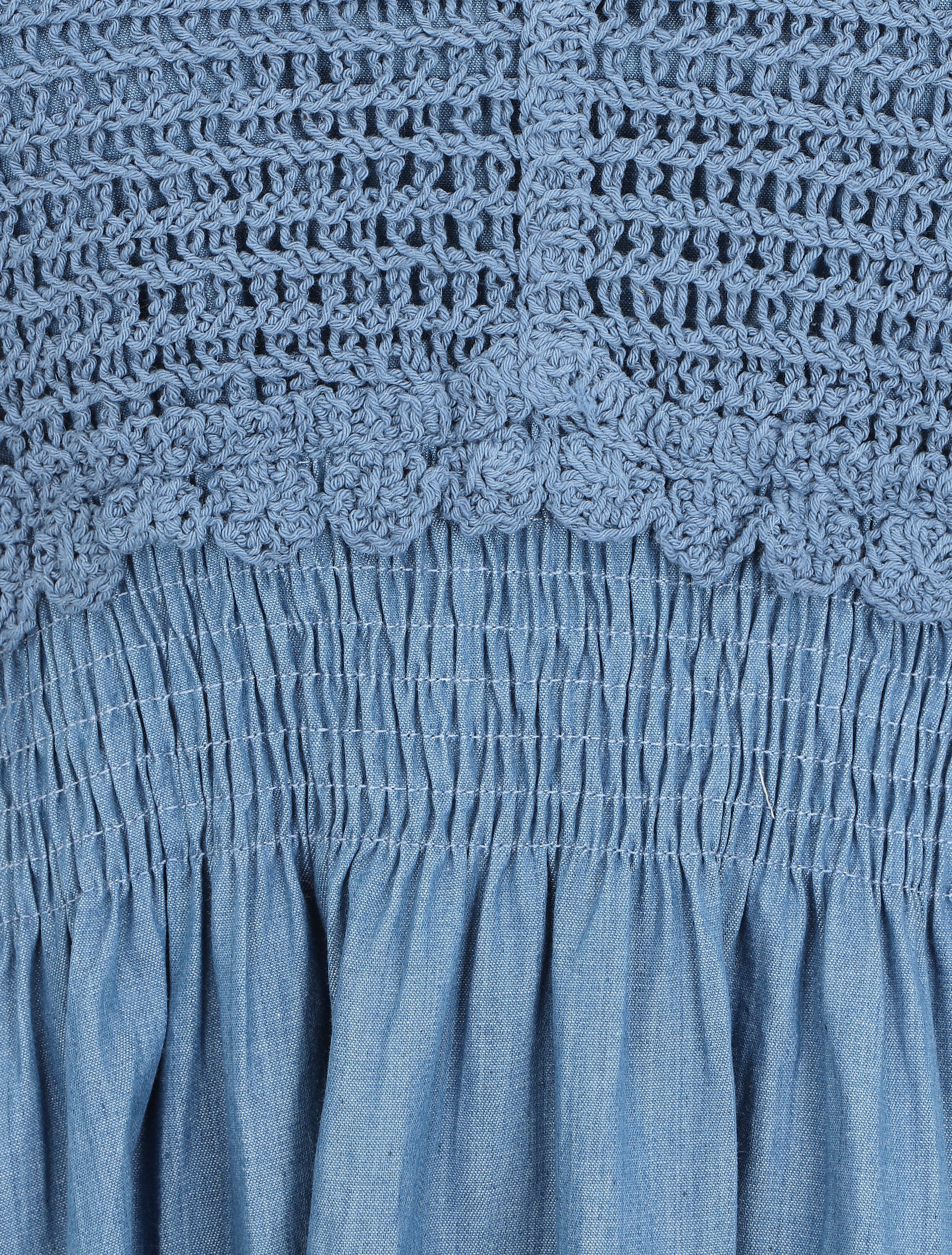 Robe effet jean à buste crochet - Bleu foncé - 3