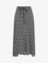 Jupe longue à taille élastiquée imprimé fleuri - Noir - 1