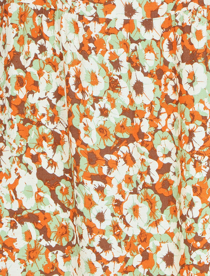 Robe classique à imprimé fleuri - Marron - 3