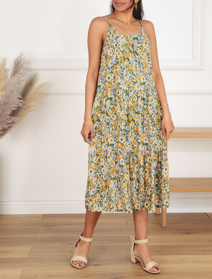 Robe classique à imprimé fleuri - Jaune - 4