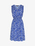 Robe imprimé fleuri à col cache-coeur - Bleu - 1
