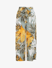 Pantalon ample imprimé feuilles - Vert d&