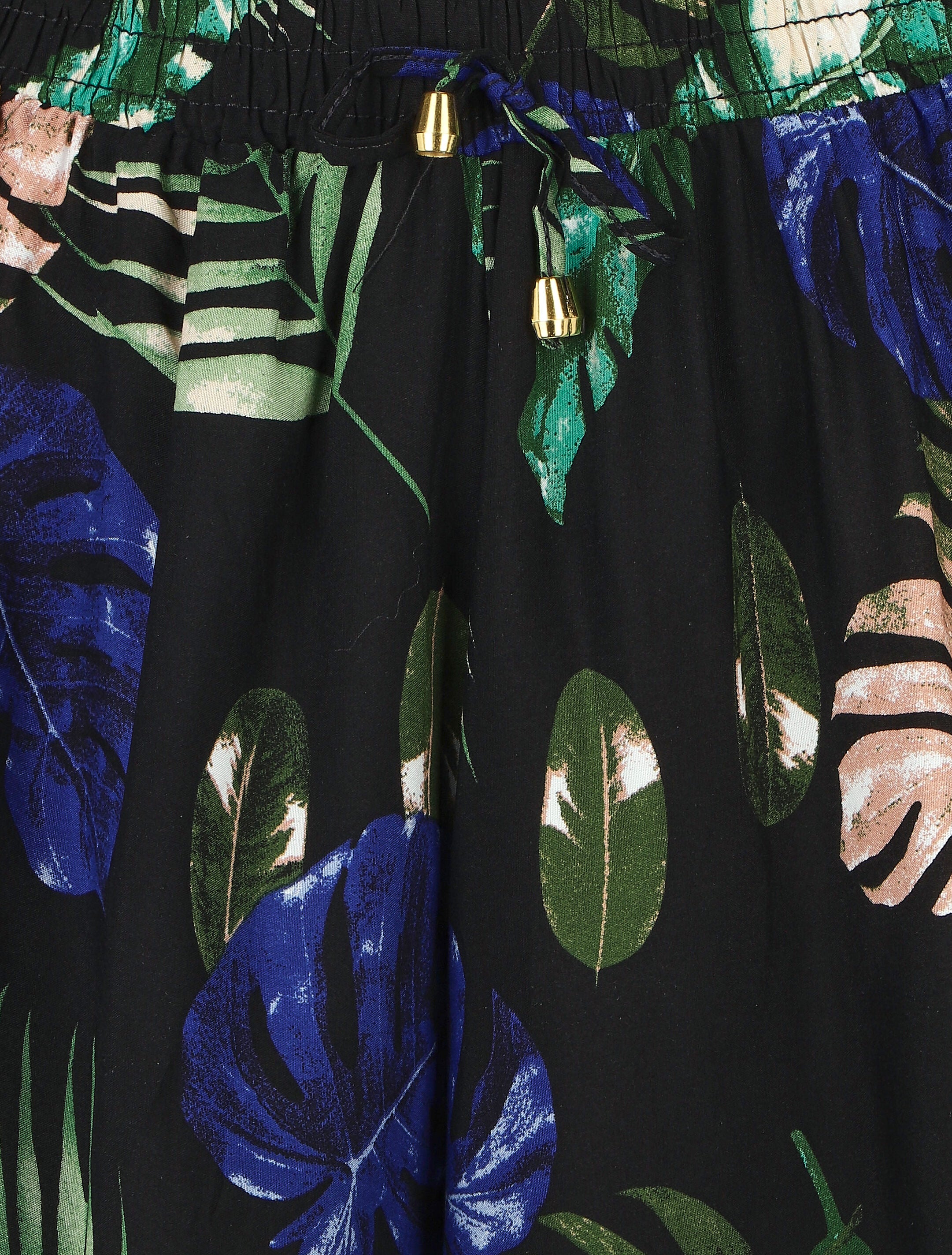 Short fluide imprimé tropical - Noir - 3