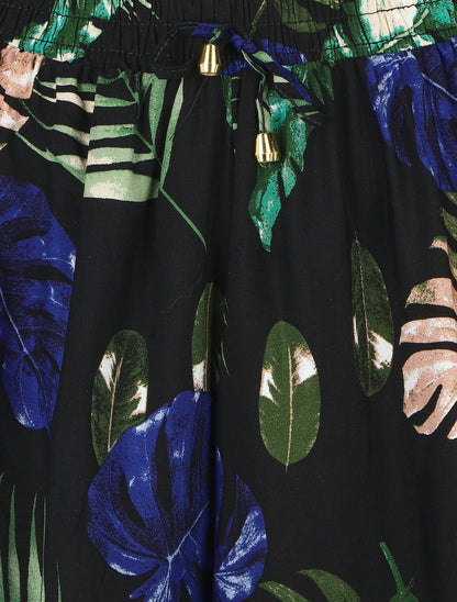 Short fluide imprimé tropical - Noir - 3