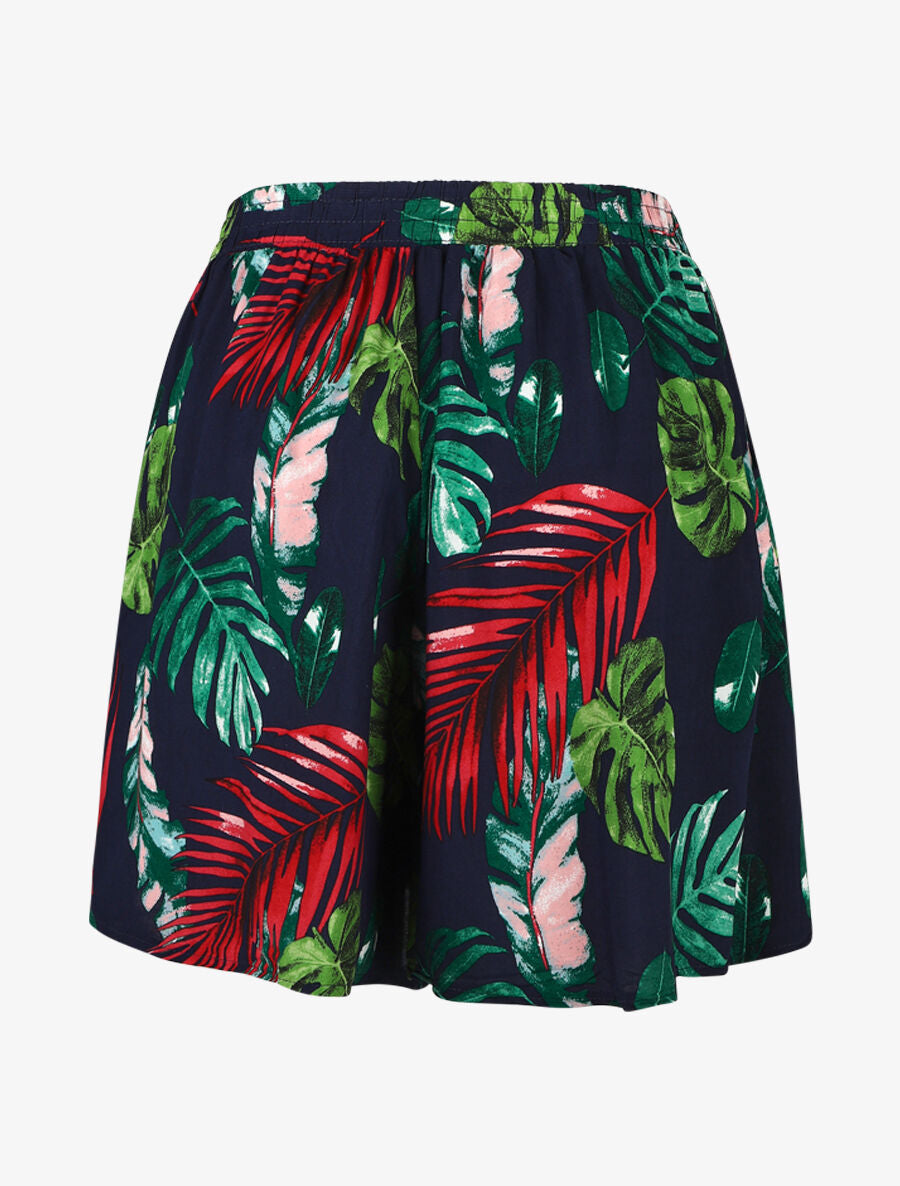 Short fluide imprimé tropical - Marine - 2