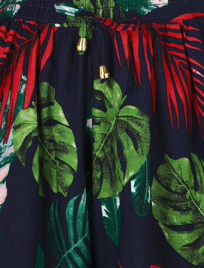 Short fluide imprimé tropical - Marine - 3