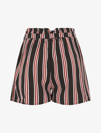 Short fluide à imprimé rayures - Noir - 2