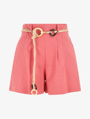 Short uni effet lin - Rose corail - 5