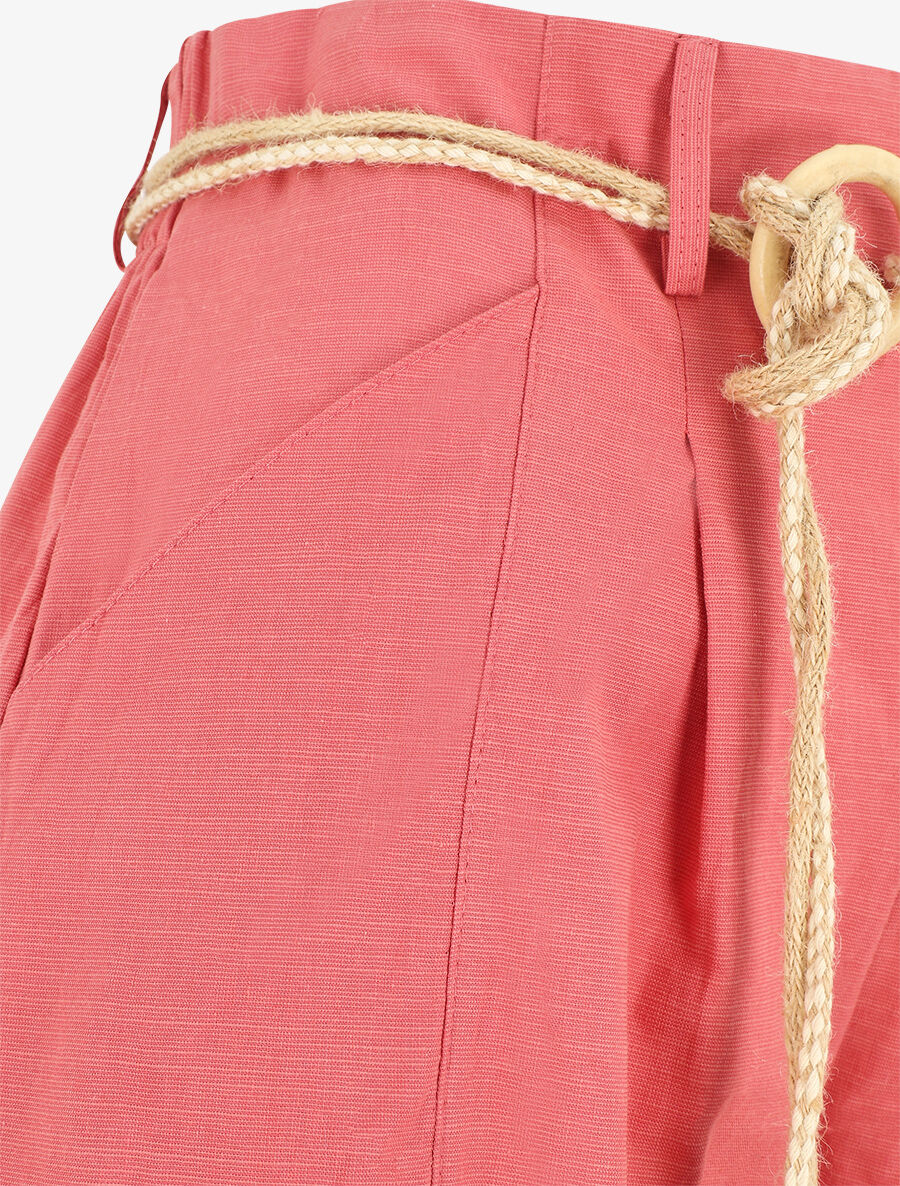 Short uni effet lin - Rose corail - 3