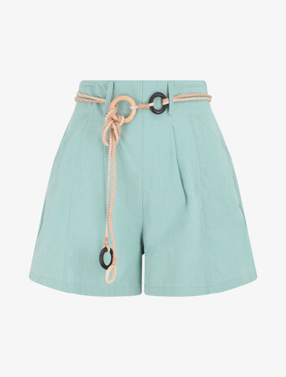 Short uni effet lin - Vert d&