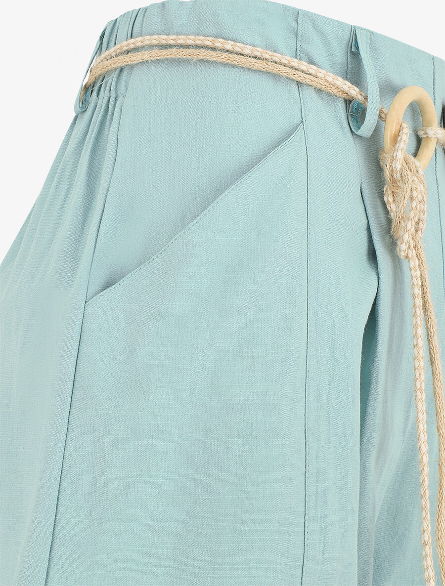 Short uni effet lin - Vert d&