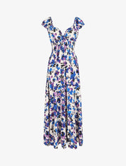 Robe longue sans manches imprimé floral - Violet - 1
