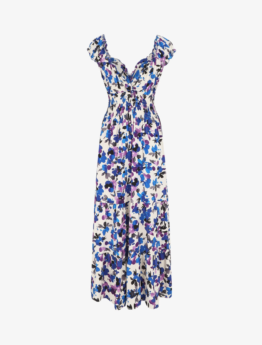 Robe longue sans manches imprimé floral - Violet - 2