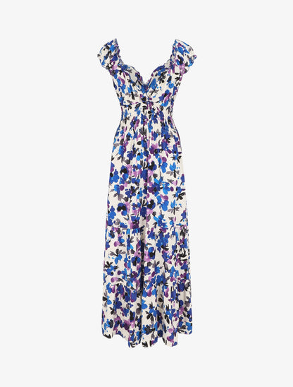 Robe longue sans manches imprimé floral - Violet - 2