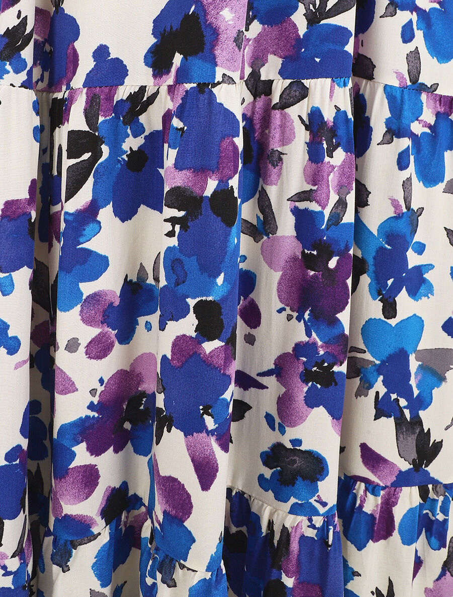 Robe longue sans manches imprimé floral - Violet - 3