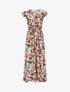 Robe longue évasée à fleurs - Noir - 5