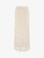 Jupe longue crochet - Beige - 5