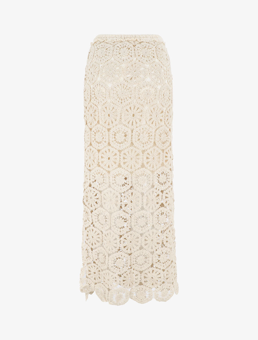 Jupe longue crochet - Beige - 2
