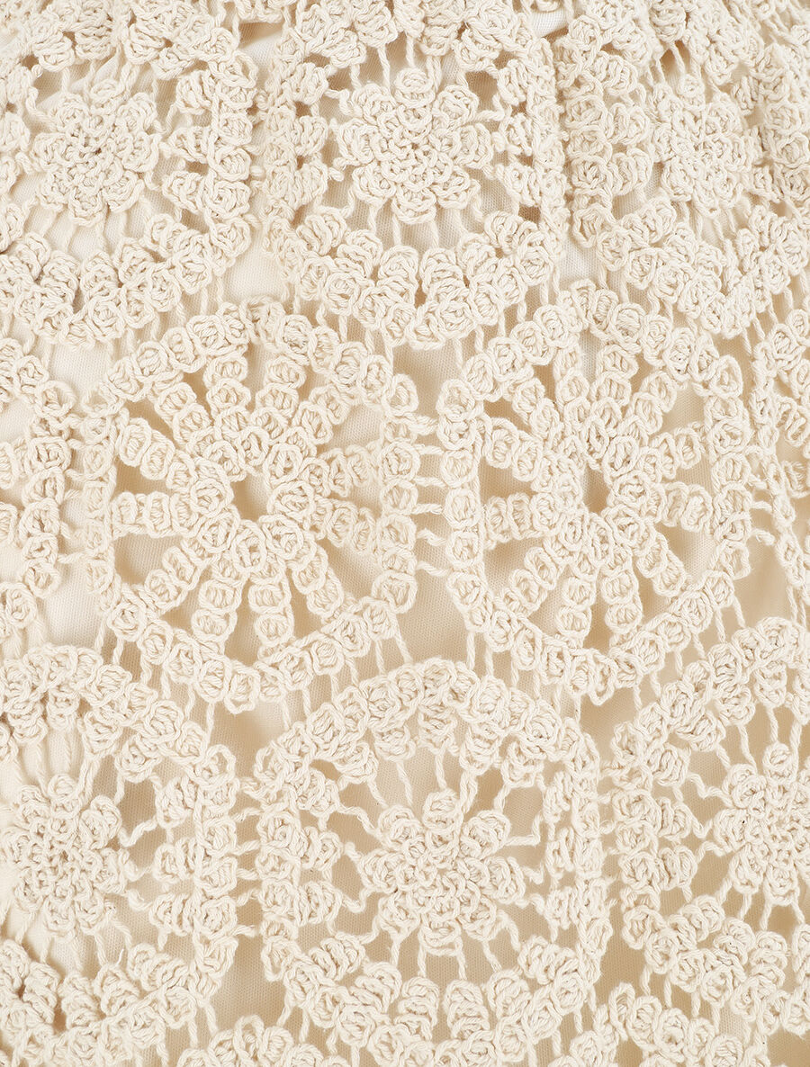 Jupe longue crochet - Beige - 3