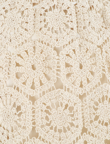Jupe longue crochet - Beige - 3