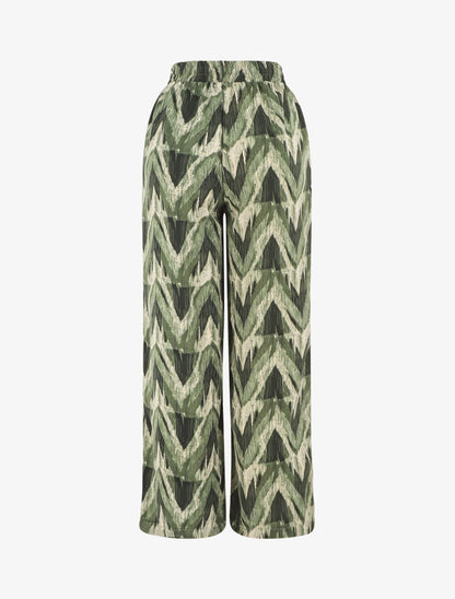 Pantalon ample imprimé fantaisie - Kaki - 2