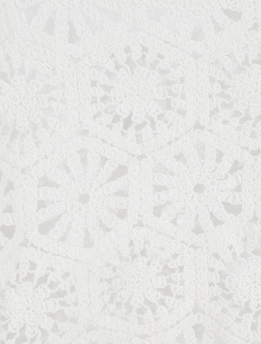 Crop top en crochet - Blanc - 3