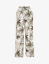 Pantalon à taille élastiquée imprimé feuilles - Kaki - 1