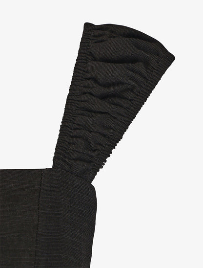 Robe longue fendue sans manches - Noir - 3